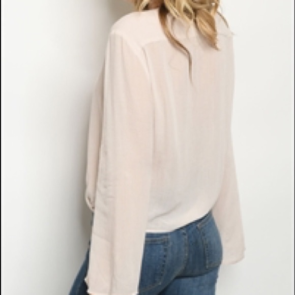 Cream Wrap Top - Picture 2 of 3